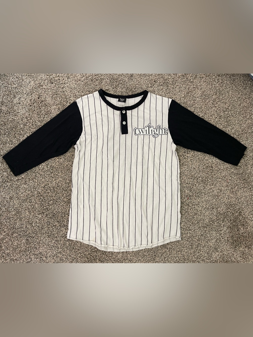 Y2K ITA Twilight Movie Forks High School Cullen Baseball Raglan T-Shirt Sz M